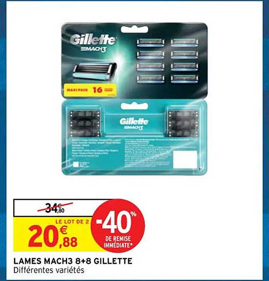 lames mach3 8+8 gillette