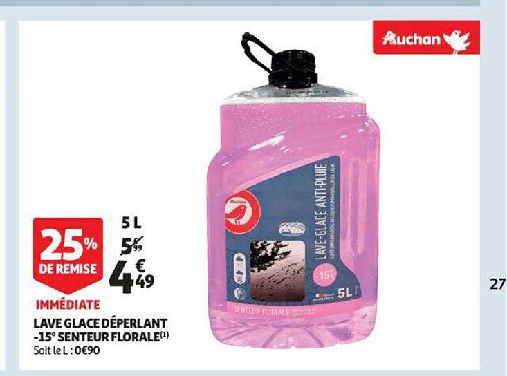 lave glace déperlant -15° senteur florale