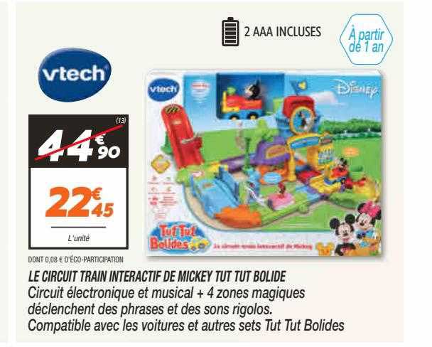 le circuit train interactif de mickey tut tut bolide vtech