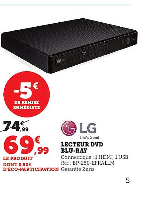 lecteur dvd blu-ray lg