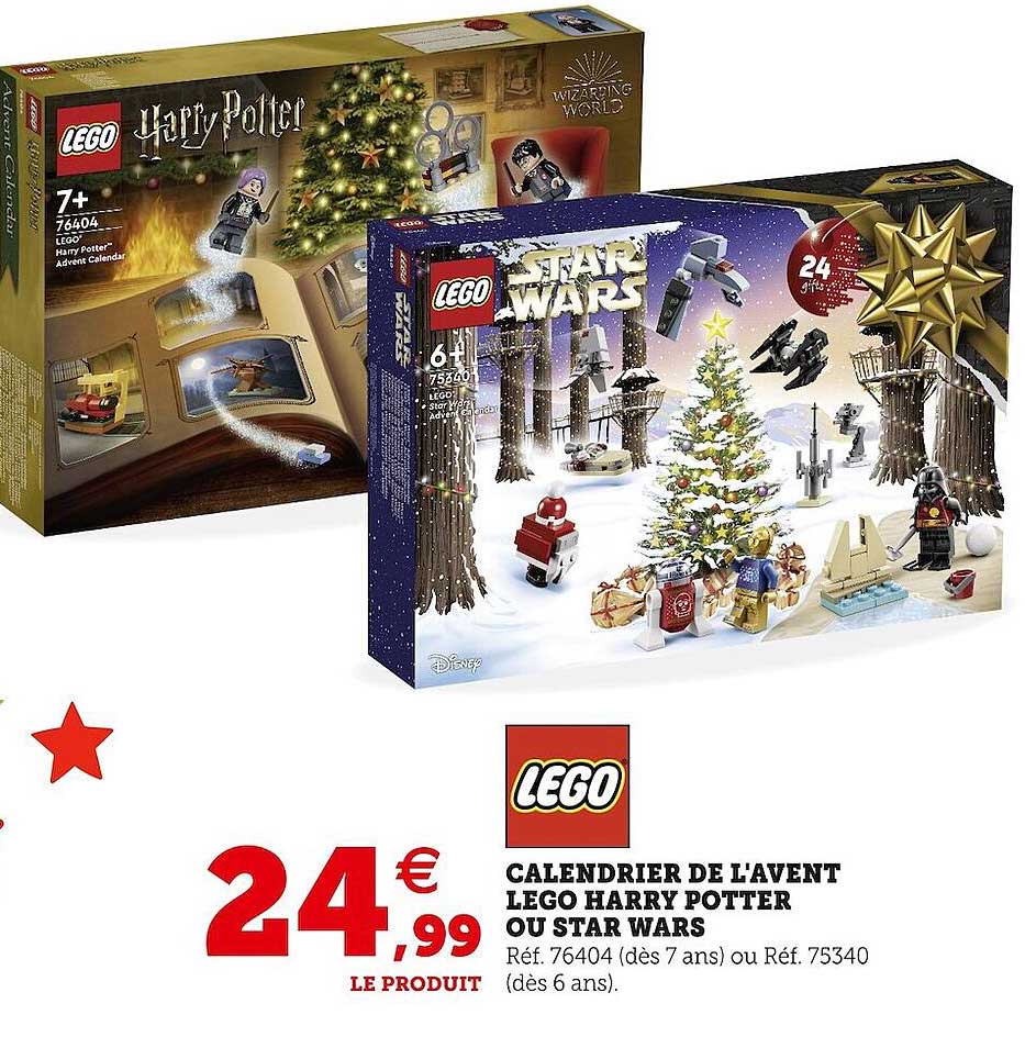 lego calendrier de l'avant lego harry potter ou star wars
