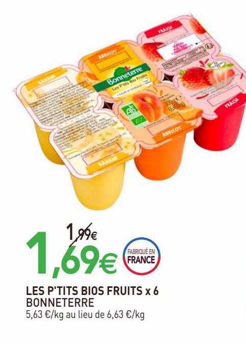 les p'tits bios fruits x 6 bonneterre