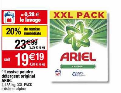 Lessive Poudre Détergent Original Ariel