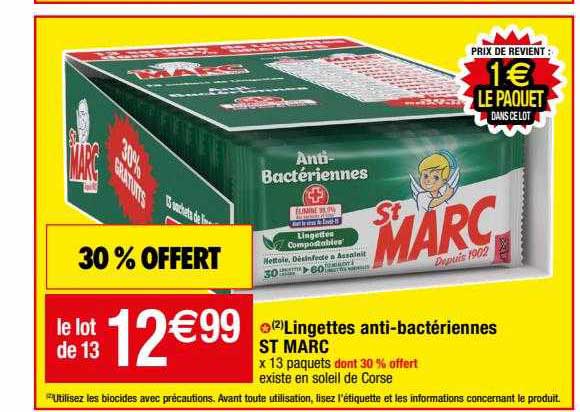 lingettes anti-bactériennes st marc