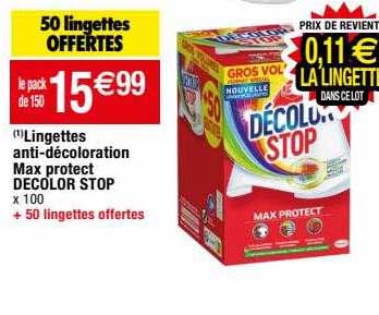 lingettes anti-décoloration max protect decolor stop