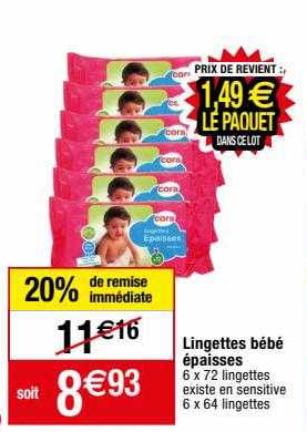 lingettes bébé épaisses cora