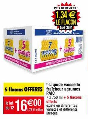 Liquide Vaisselle Fraîcheur Agrumes Paic