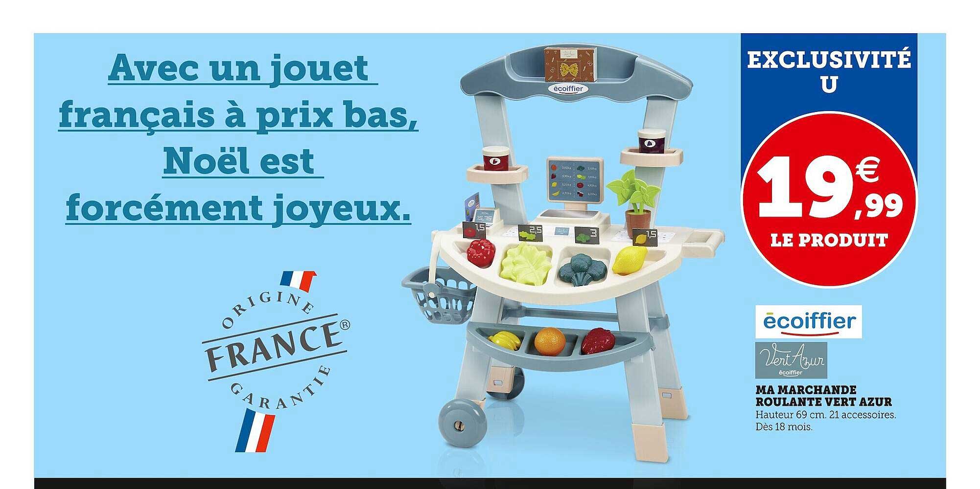 ma marchande roulante vert azur écoiffier