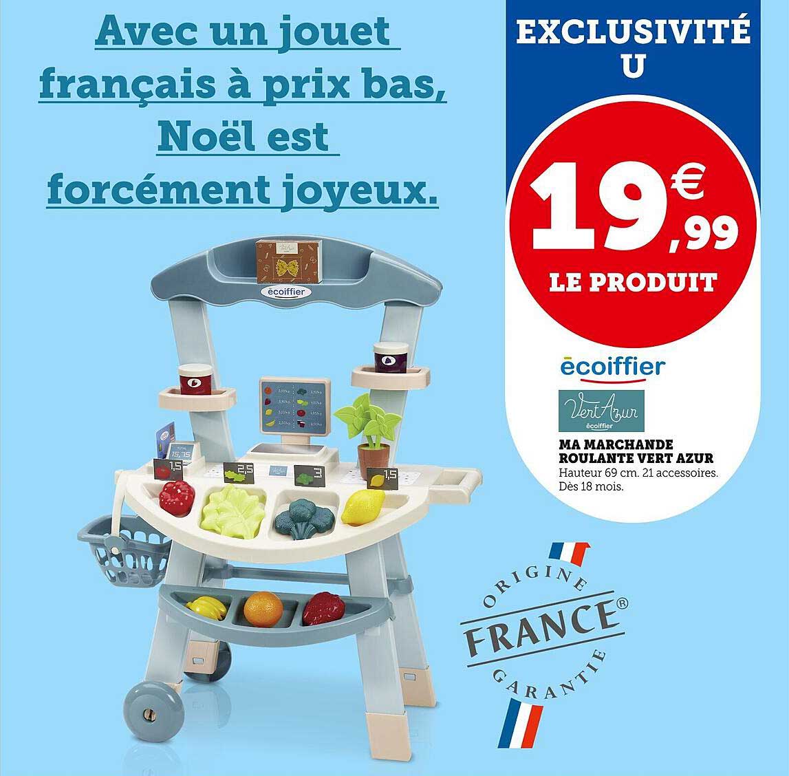 ma marchande roulante vert azur écoiffier