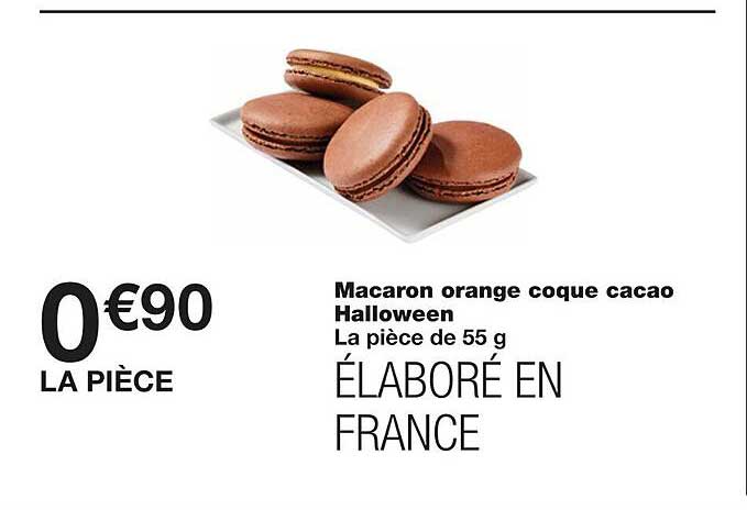 Macaron Orange Coque Cacao Halloween