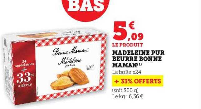 madeleine pur beurre bonne maman