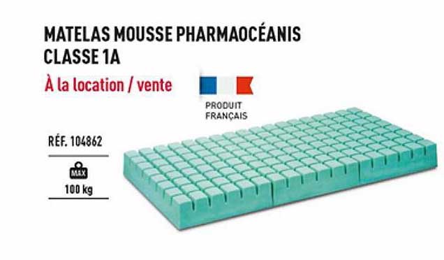 Matelas Mousse Pharmaocéanis Classe 1A