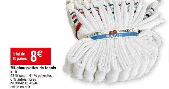 mi-chaussettes de tennis