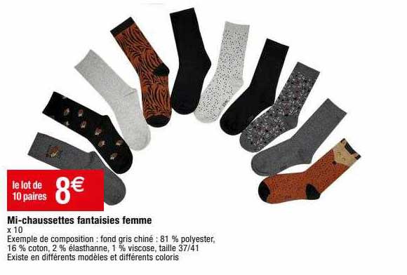 mi-chaussettes fantaisies femme