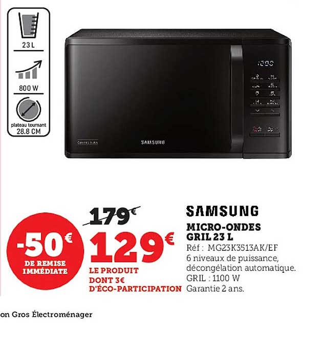micro-ondes gril 23l samsung