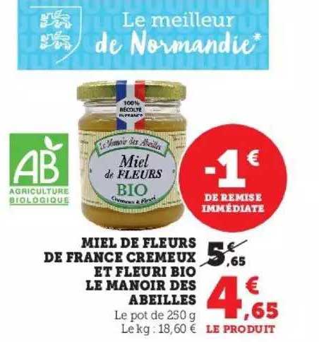 miel de fleurs de france crémeux et fleuri bio le manoir des abeilles