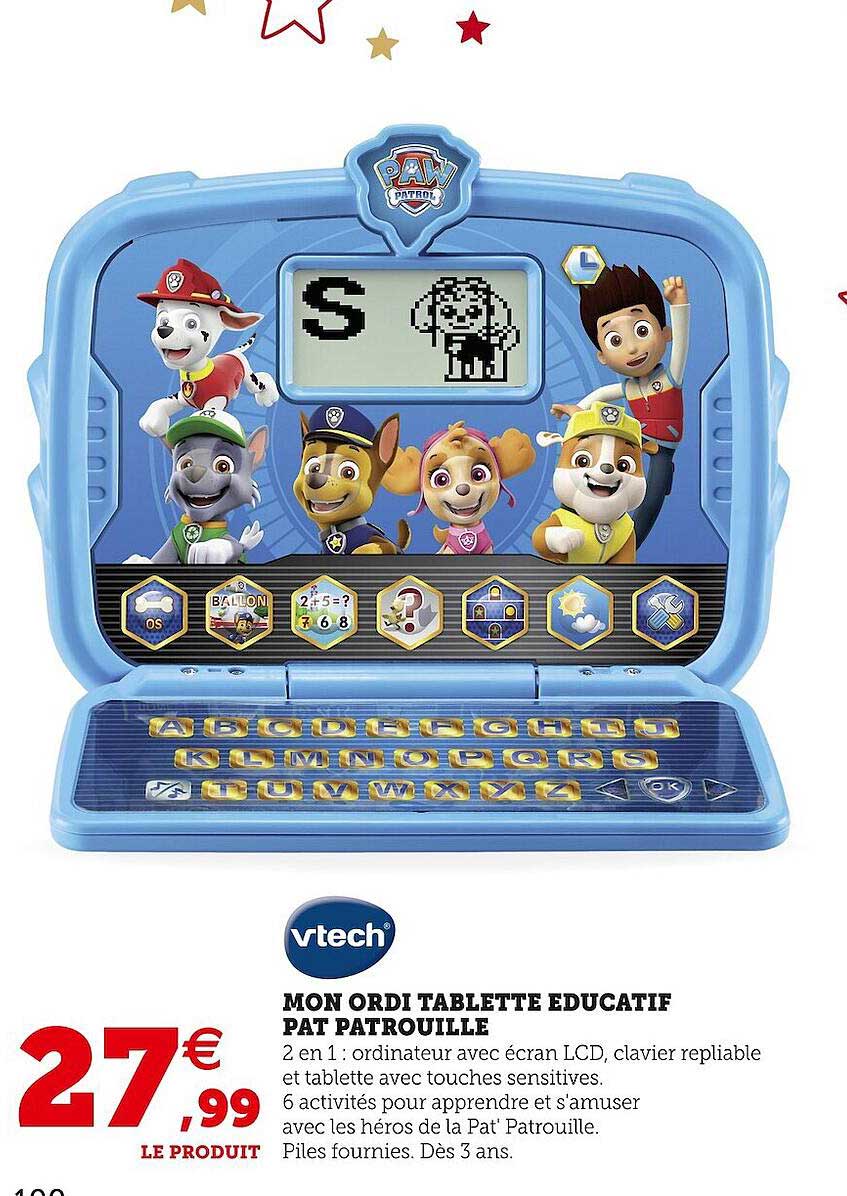 mon ordi tablette éducatif pat patrouille vtech