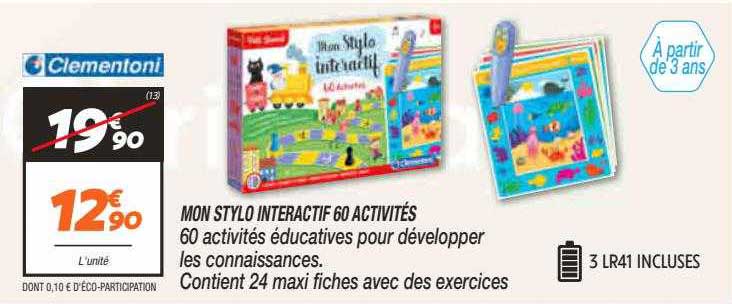 mon stylo interactif 60 activités clémentoni