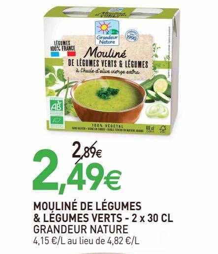 mouliné de légumes & légumes verts grandeur nature