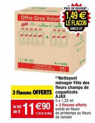 nettoyant ménager fête des fleurs champs de coquelicots ajax