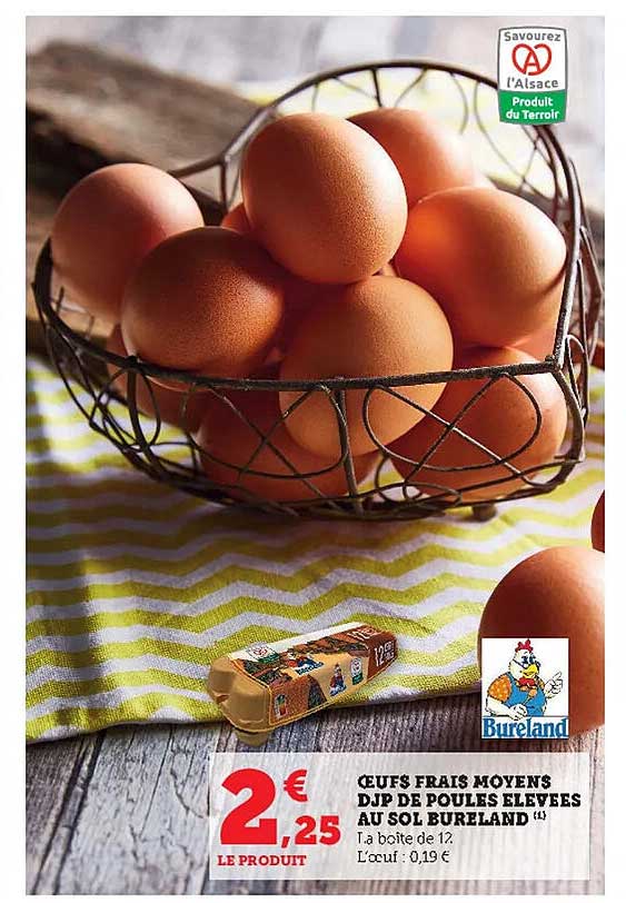 oeufs fraismoyens djp de poules élevées au sol eureland