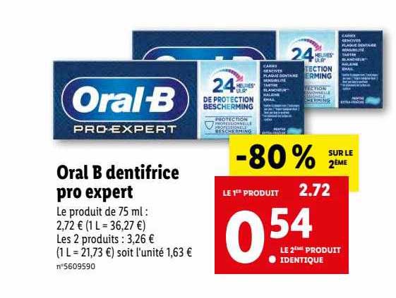 oral b dentifrice pro expert