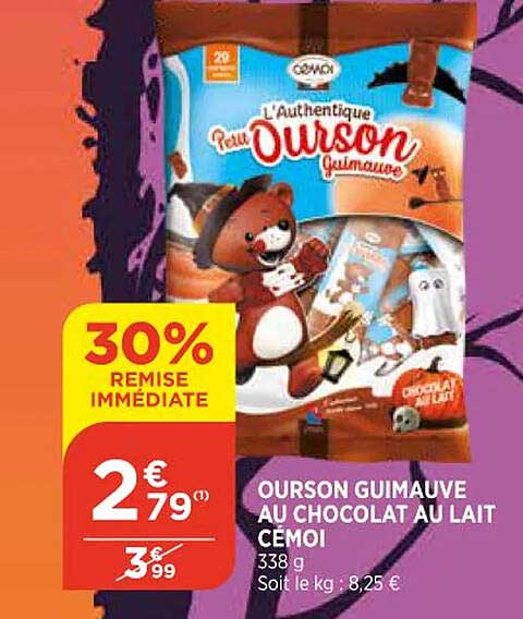 Ourson Guimauve Au Chocolat Au Lait Cémoi