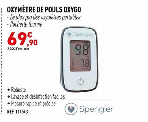 oxymètre de pouls oxygo spengler