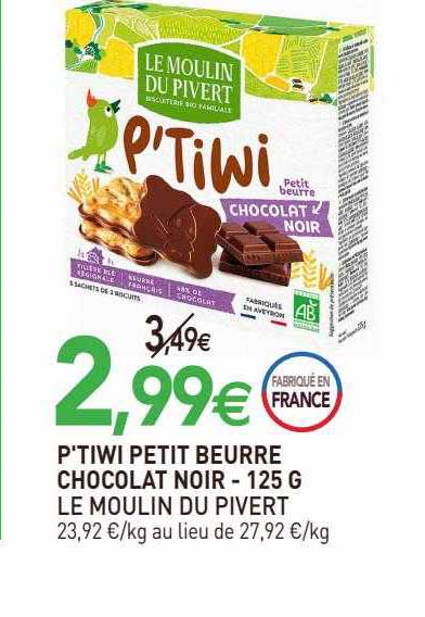 p'tiwi petit beurre chocolat noir le moulin du pivert