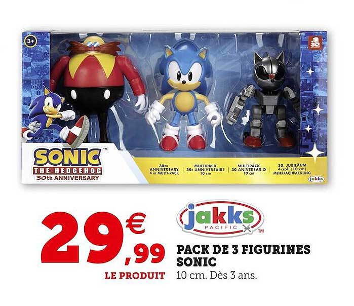 pack de 3 figurines sonic jakks
