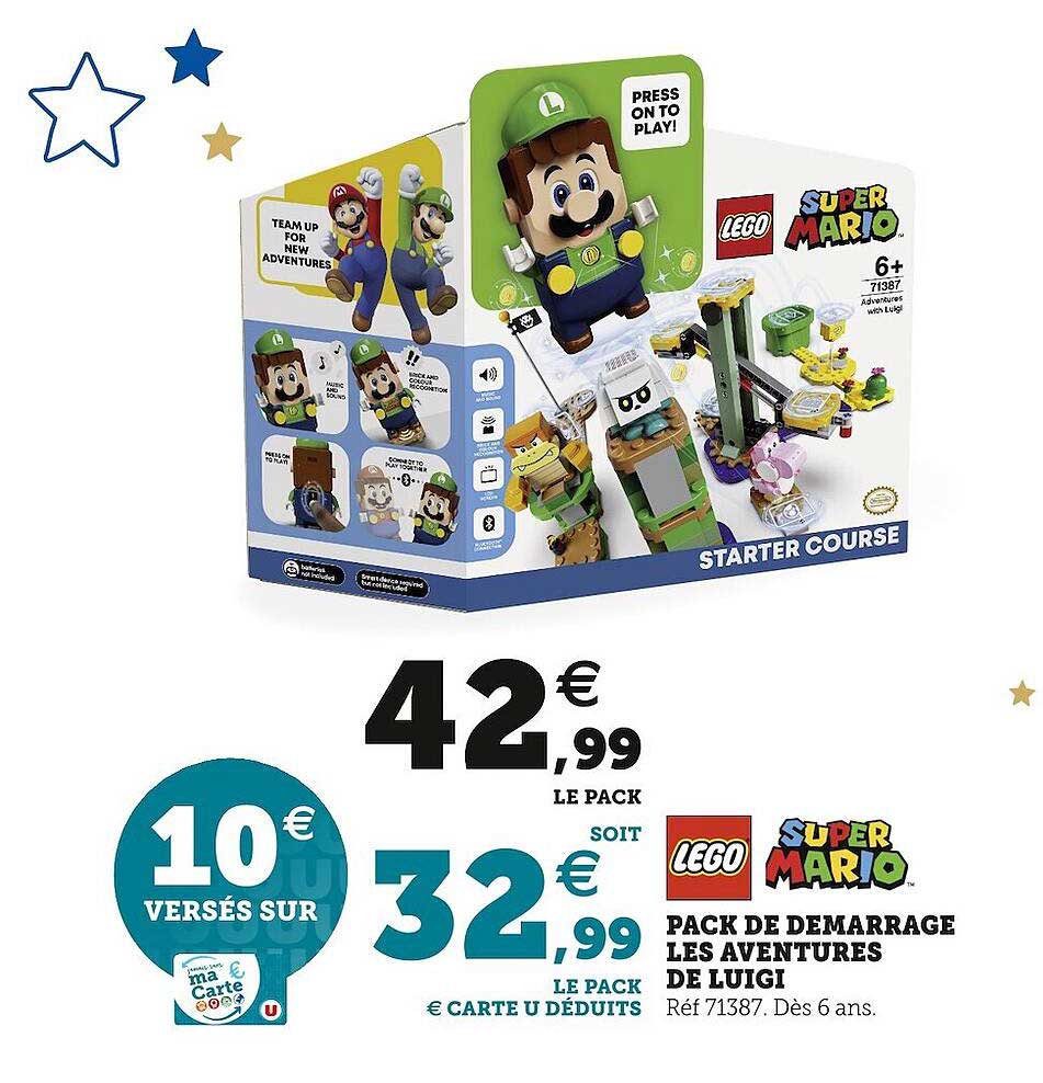 pack de démarrage les aventures de luigi lego super mario