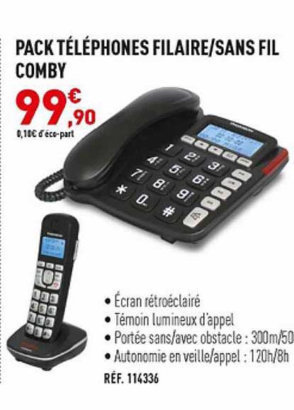 pack téléphones filaire-sans fil comby