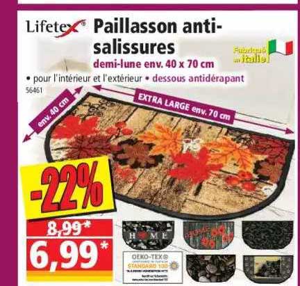 paillasson anti-salissures demi-lune lifetex