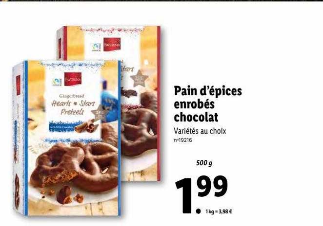 pain d'épices enrobés chocolat