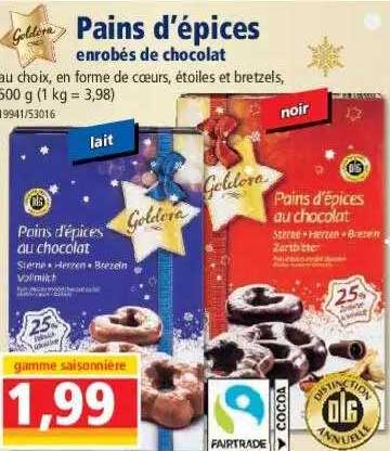 pains d'épices enrobés de chocolat