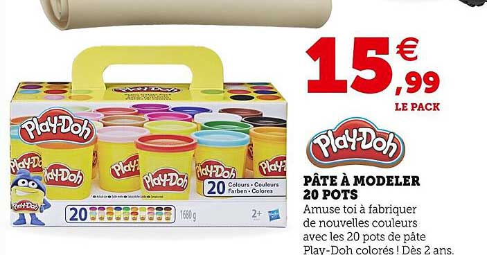 pâte à modeler 20 pots paly-doh