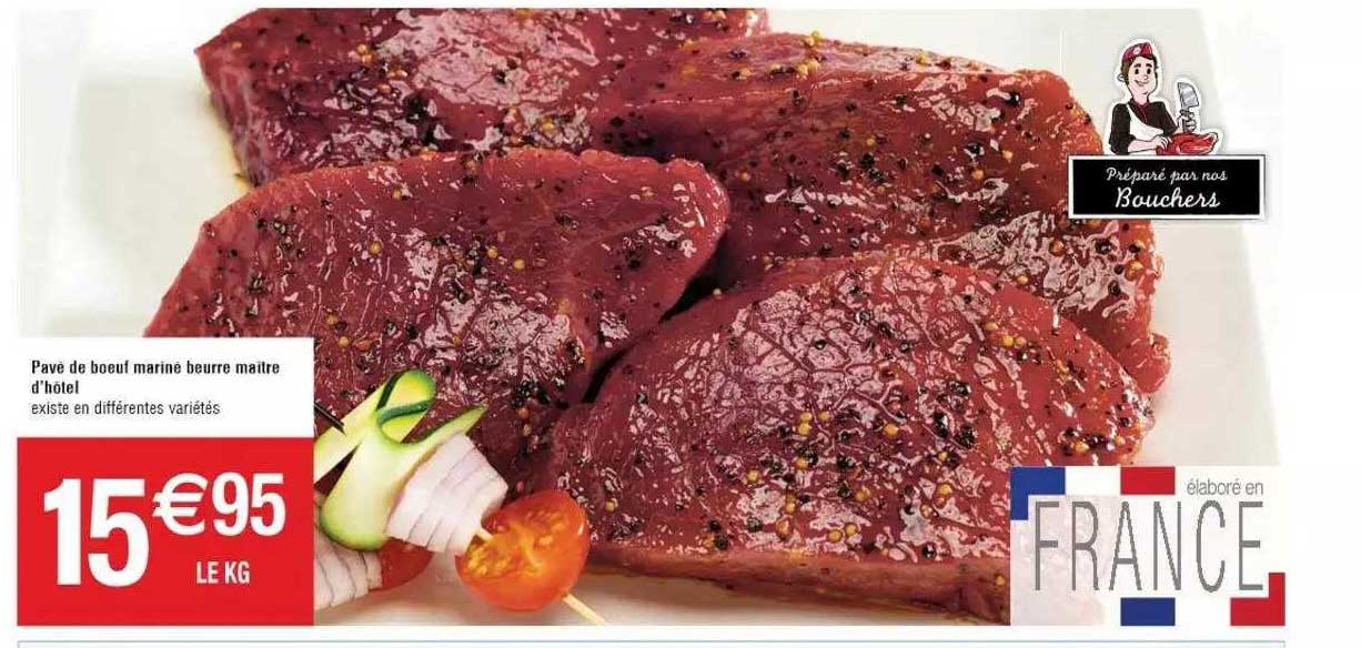 pavé de bœuf mariné beurre maître d'hôtel
