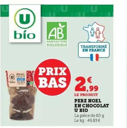 père noël en chocolat u bio