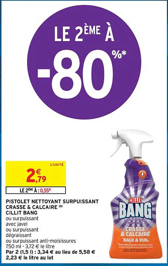 pistolet nettoyant surpuissant crasse & calcaire cillit bang