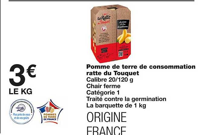 pomme de terre de consommation ratte du touquet