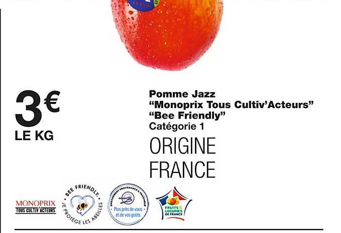 pomme jazz "monoprix tous cultiv'acteurs" "bee friendly"