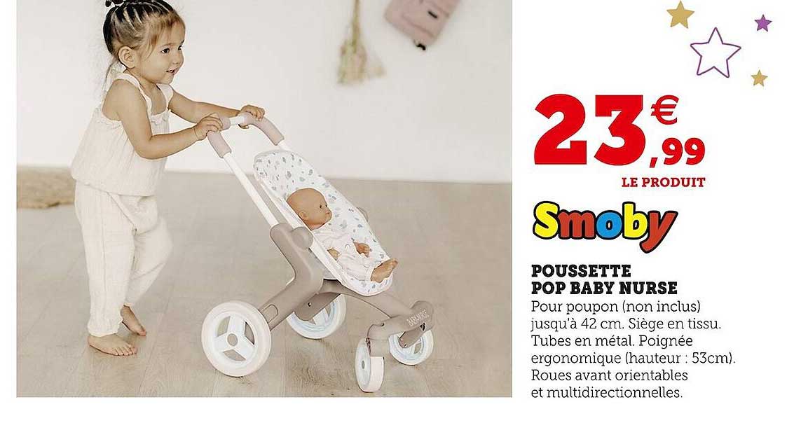 poussette pop baby nurse smoby