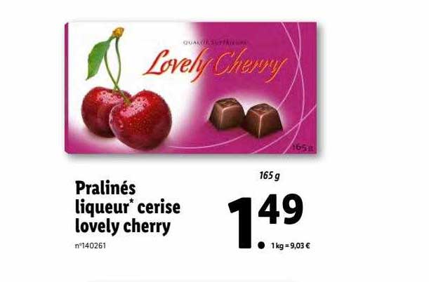 pralinés liqueur cerise lovely cherry
