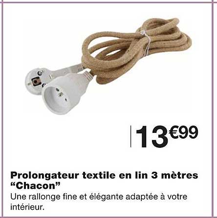 prolongateur textile en lin 3 mètres "chacon"