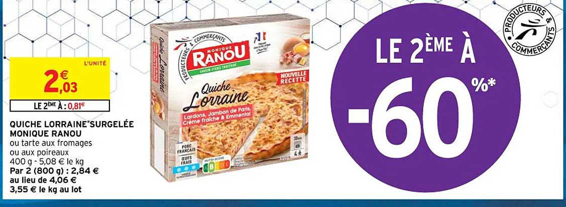 Quiche Lorraine Surgelée Monique Ranou