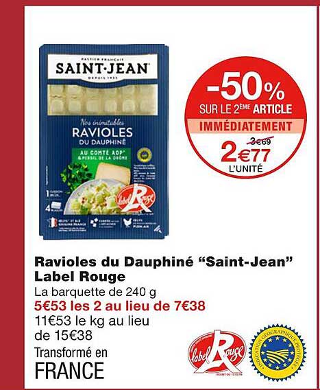 ravioles du dauphiné "saint-jean" label rouge
