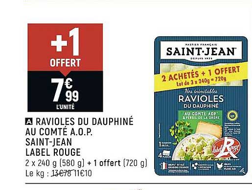 ravioles du dauphiné au comté aop saintjean label rouge