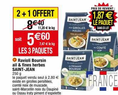 ravioli boursin ail & fines herbes saint-jean