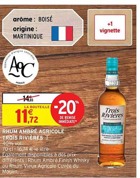 rhum ambré agricole trois rivières