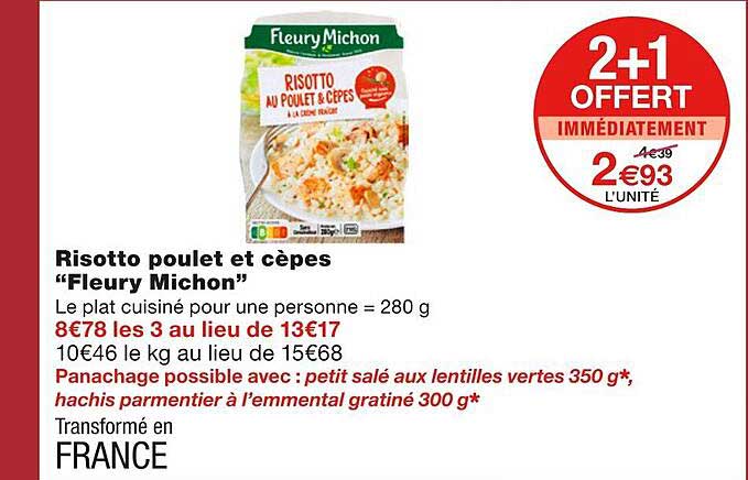 risotto poulet et cèpes "fleury michon"